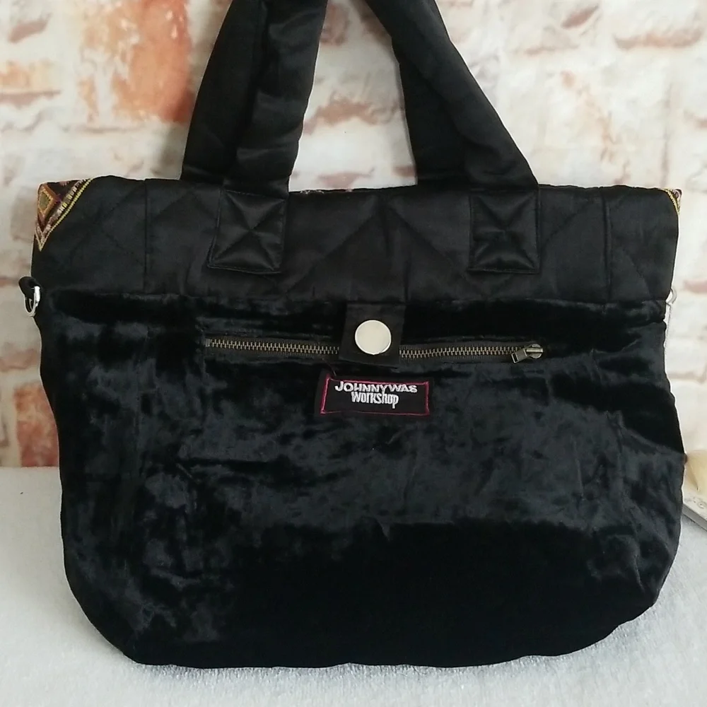 New Johnny Was Lilith Quilted Satin Tote - Picture 10 of 14